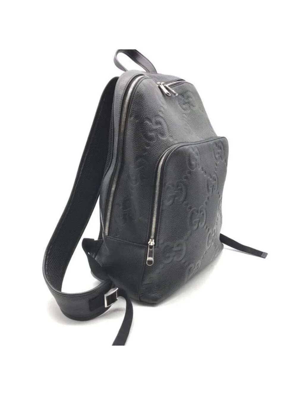 Gucci Jumbo GG Leather Backpack Pack Black